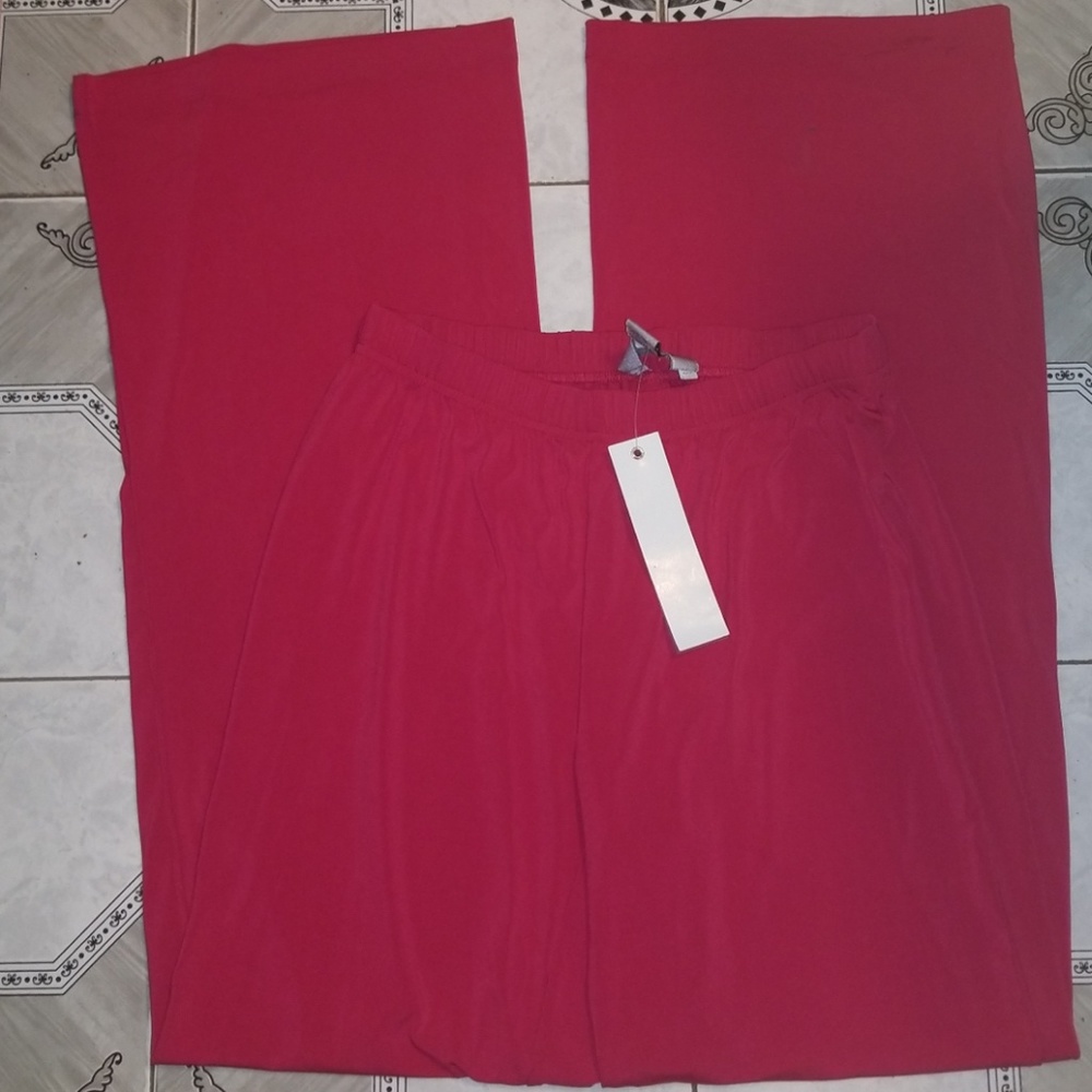 Theme Flowy Red  Pull On Dress Pants S NWT